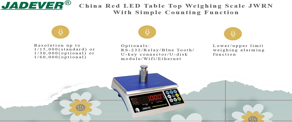 مقياس وزن أعلى الجدول LED الأحمر الصيني JWRN بوظيفة عد بسيطة