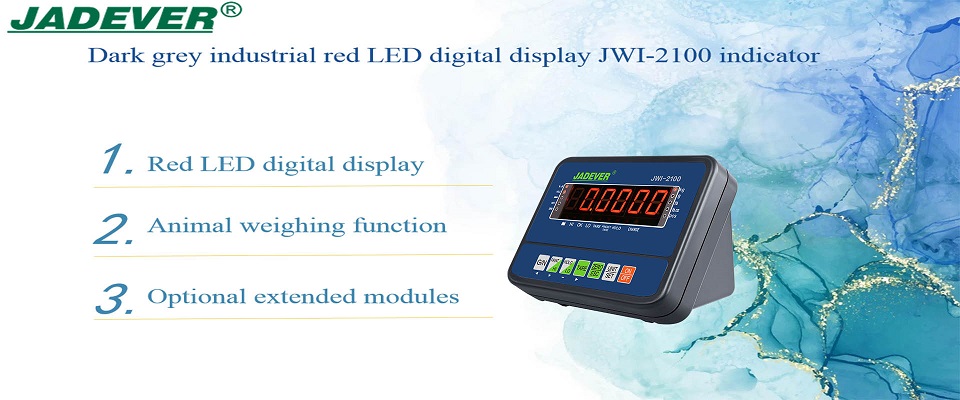 شاشة LED رقمية حمراء داكنة باللون الرمادي الداكن مؤشر JWI-2100
