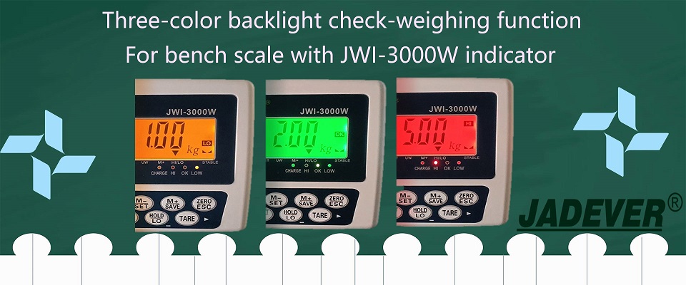 وظيفة فحص وزن الإضاءة الخلفية بثلاثة ألوان لميزان طاولة بمؤشر JWI-3000W
