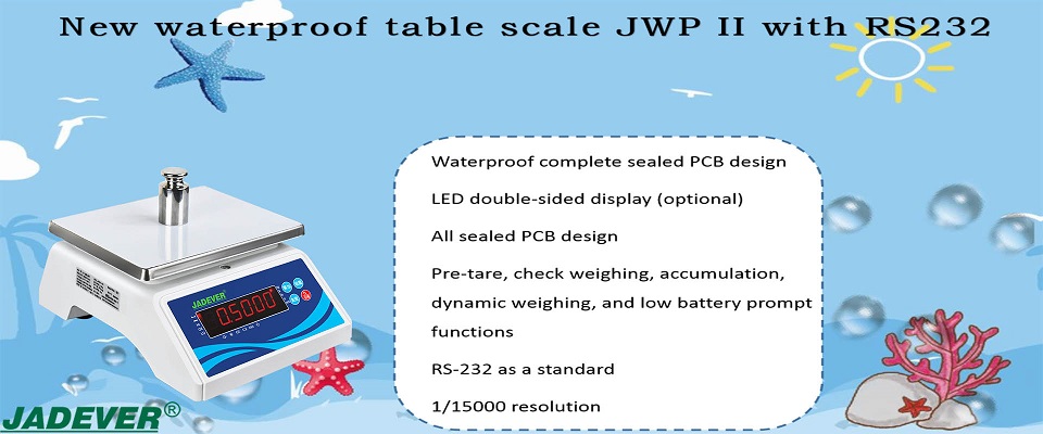 ميزان طاولة Jadever الجديد المقاوم للماء JWP II مع RS232