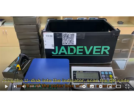 يحفظ مؤشر jadever JWI-700C بيانات الوزن في قرص U في مجموعات باستخدام ماسح الباركود