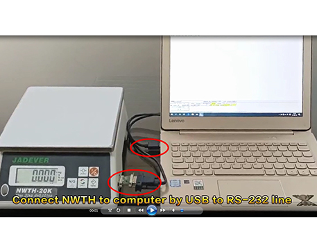 ميزان jadever NWTH يتصل بجهاز الكمبيوتر والطابعة